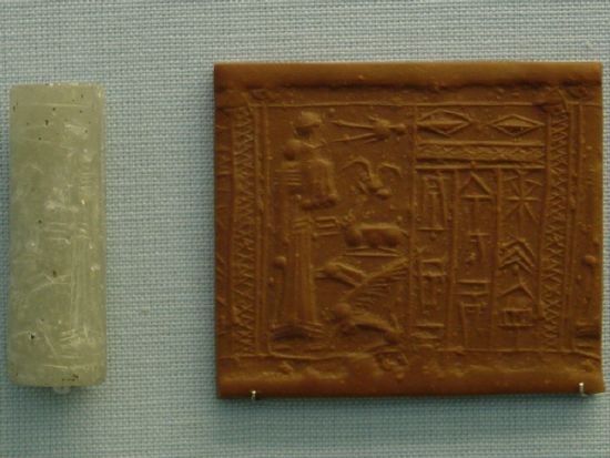 Sumerian Cylinder Seal and Imprint